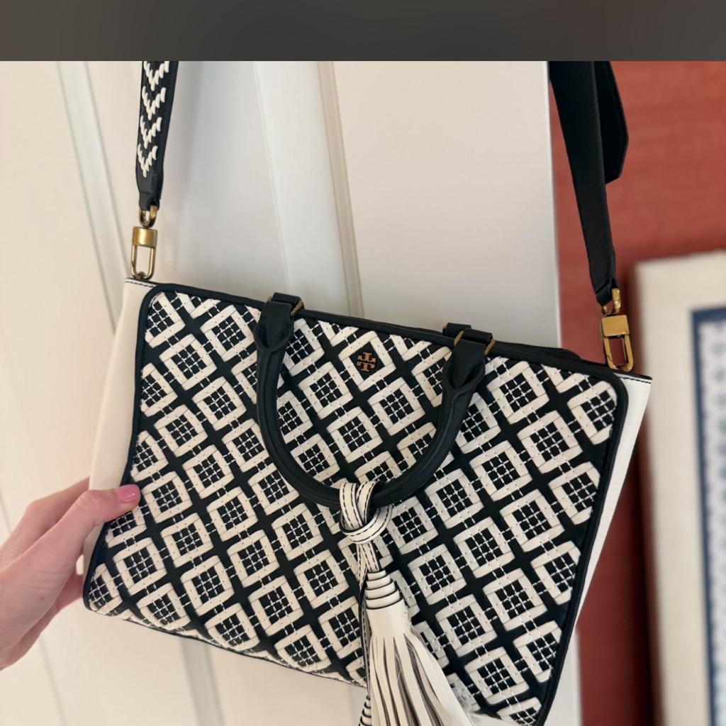 Black And White Patterned Tote Bag